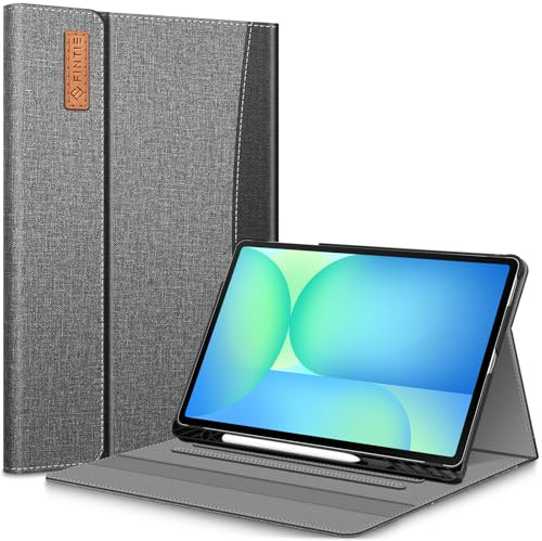 Fintie Hülle für Samsung Galaxy Tab S10 FE+ Plus 13,1 Zoll 2025 Tablet | Folio Schutzhülle mit Multi-Winkel Betrachtung, S Pen Halter und Dokumentenfach, Dunkelgrau