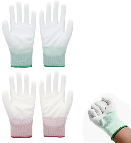 OBYJCA 3 Pairs Heat Resistant Gloves for Hair Styling, Heat Protection Proof Gloves for Hair Styling, Heat Blocking for Curling, Flat Iron and Curling Wand （Pink、Green and Grey）