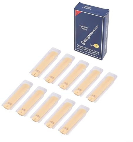 Solaughguy Professionelles Klarinettenblatt-Set, 10 Stück, Stärke 1/1,5/2/2,5/3/3,5, für Bb-Klarinette für Holzblasinstrumente, Zubehör mit Aufbewahrungsbox (2,0)