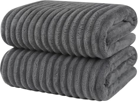 KinHwa Microfibre Towel Microfibre Bath Towel Large XXL 90 cm x 180 cm 2 Pack Beach Towel Quick Drying and Lint-Free Sauna Towels Soft and Absorbent Dark Grey