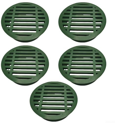 Round Flat Floor Drain Cover PVC Drain Grate, 3 Inch 4 Inch Grid Design Strainer For Bathroom Balcony Industrial Drainage System