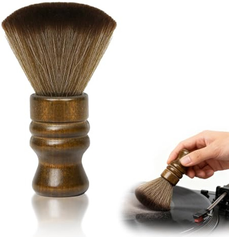 VZU Vinyl Record Cleaning Brush, Anti-Static Soft LP Record Cleaner, Wooden Vinyl Cleaner, Vinyl Dust Remover Brush with Ultra-Fine Fiber Bristles, Safe for Vinyl LP CD Album Care