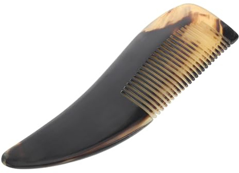 POPETPOP Pettine Corno Naturale per Styling Pettine per Massaggio del Capelluto Fatto Mano per Raschiare i Capelli per Uso Quotidiano