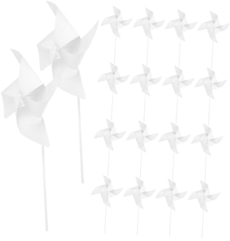 GALPADA 30 Piezas Kit de Molinillos de Papel Blanco para Pintar DIY Juguetes Creativos para Decoración Portátil para Jardín Actividades Escolares y Manualidades al Aire