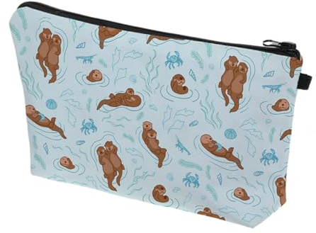 Otter Stehend aus Polyester Wasserresistent, Kosmetiktasche, Reise | Reisen und Geschenk, Tragbar und Langlebig, Digital Bedruckt mit Otter Motiv