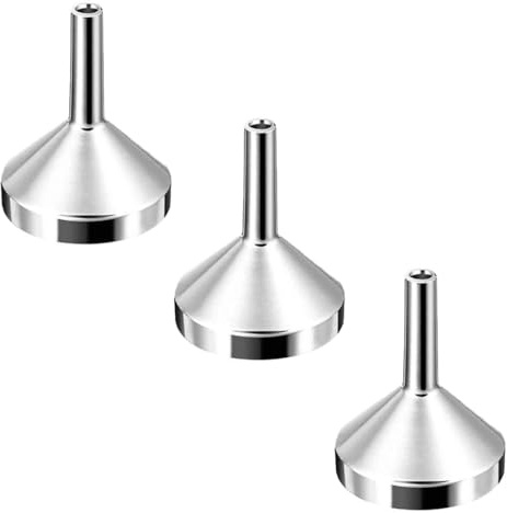 3 Pièces Mini Entonnoir, Petit Entonnoir, Petites Bouteilles Entonnoirs, Mini Entonnoirs Métalliques, Durables et Faciles à Nettoyer Pour Petit Flacon,Petit Entonnoir Inox(Argent)