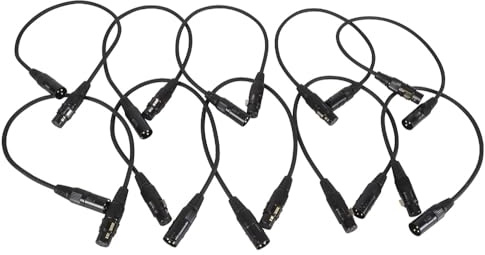 XLR Leads Pack of 6 x 0.5M Microphone Audio Cables Short Pro Studio OFC