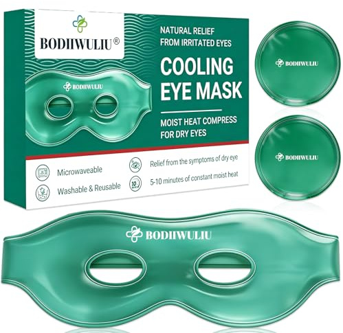 Masque Yeux Réfrigérant en Gel Réutilisables et 2 Coussinets, Masque Yeux Froid, Masques Facial Rafraîchissant Pour Les Yeuxs Gonflés, Secs et Les Maux de Tête, Pour Homme et Femme