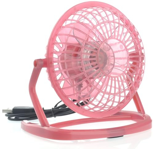Gadpiparty Mini Ventilador USB Metálico Portátil Conexión USB 2.0 para Escritorio, Adecuado para Fiesta Verano y Oficina, Color Gris Moderno y Compacto