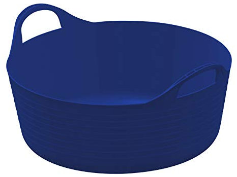 Kerbl Trog FlexBag blau (Flexibler Futtertrog, Müslischüssel, Fassungsvermögen 15 Liter, Futtereimer mit Zwei Griffen) 3210248