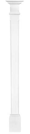 HEXIM Pilaster ca. 180x90mm - Wandreliefe/Stuckdekor aus PU Hartschaum, Auswahl von Schaft, Kapitell & Sockel - Perfect D1509 (Schaft D1509)