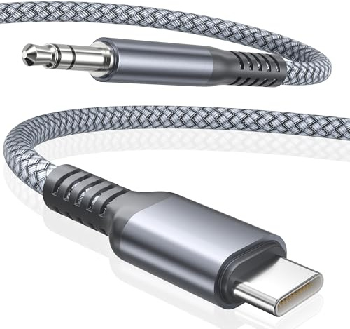 Elebase pour Samsung Galaxy S25 Câble Jack USB C 1.8M,Type C Adaptateur Aux 3,5 mm,Rallonge Auxiliaire Stéréo pour Audio Voiture,Casque,Galaxy Z Fold Flip 7,S24 S23,A55 A54 M56 M36,iPad 10 Pro