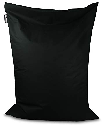 BuBiBag Sitzsack - rechteckiges Bodenkissen in 28 Farben und 7 Varianten - Outdoor Sitzsäcke Indoor Beanbag für Kinder und Erwachsene (Schwarz-100x70 cm)