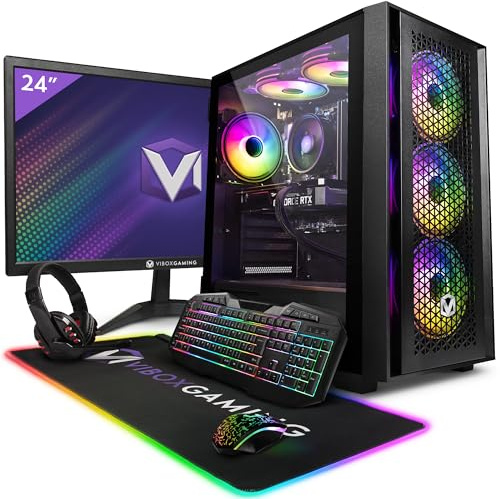 VIBOX V-16 PC Gamer Complet • 23 Écran • AMD Ryzen 5 5500 4,2 GHz • Nvidia RTX 4060 8 Go • 16 Go RAM • 1 to SSD • Windows 11 • WiFi