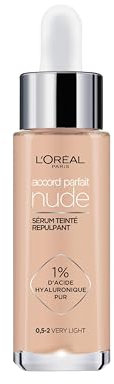 L’Oréal Paris Siero Colorato Accord Parfait, Per Pelle Rimpolpata e Idratata, Finish Naturale, Texture Leggera, Tonalità: 0,5-2 Very Light, 30 ml