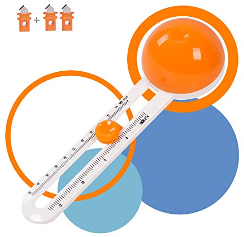 Circle Paper Cutter Rotary Circular Cutter for Cardstocks Craft Cutting Tools, Compass Paper Cutter Trimmer Scrapbooking (included 3 blades) (Orange)