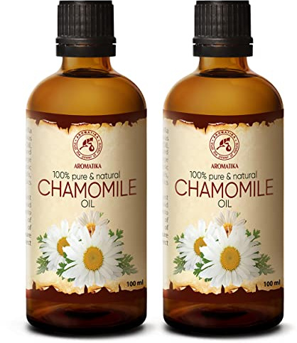 Kamillenöl 2x100ml - Chamomilla Recutita Blütenextrakt - Trägeröl für Haut - Körperpflege - Schönheit - Haarpflege - Nagelpflege - Haaröl - Trockenes Haar - Basisöl - Hautpflege - Pflegeöl