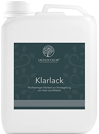 Lignocolor Klarlack hochwertige und professionelle Versiegelung für Möbel- und Holzoberflächen (5 L, Seidenglänzend)