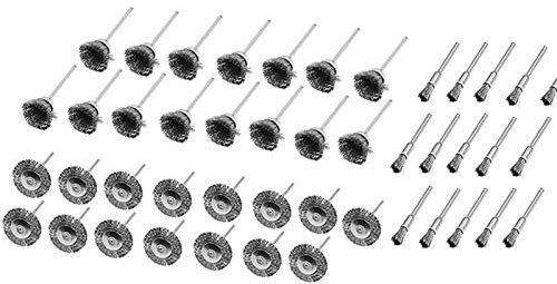 Sparrow Angel Polierbürste 45pcs Rotary Edelstahl-Draht-Rad-Drahtbürste Kleine Drahtbürsten Set Zubehör for Präzisionswerkzeuge Drill