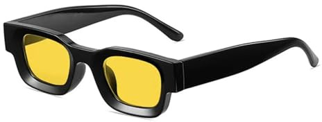 WDZAYXC Rechteckig Polarisiert Sonnenbrille Retro Quadratisch Rahmen Brillen für Damen Herren UV 400 Schutz