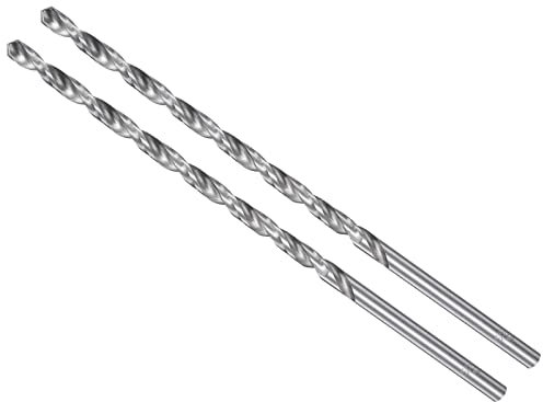 CoCud Extra Long Twist Drill Bits, 5mm Drill Diameter 160mm Length, High Speed Steel Straight Shank Jobber Drill Bit - (Applications: for Wood Malleable Iron Aluminum Plastic), 2-Piece