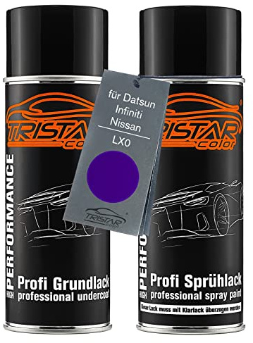 TRISTARcolor Billack Sprayburkset för Datsun/Infiniti/Nissan LX0 Midnight Purple III Metallic Baslack Baslack Sprayburk 400 ml