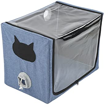 HOHXFYP Haustier Sauerstofftherapie Käfig, Zusammenklappbare Haustier Hunde Katzen Trockenbox, Wasserdicht, Anti Haar Fliegen, Tragbarer Welpen Inkubator, Brutapparat, Kindergarten