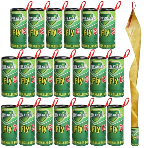 Fliegenfänger,GeeRic 20x - Fliegenfalle Innenbereich,Fliegenpapierbänder,Insektenfänger,Fliegenfalle umweltfreundlich,giftfrei,für Fruchtfliegen, Mücken, Insekten, Schädlinge, Mücken