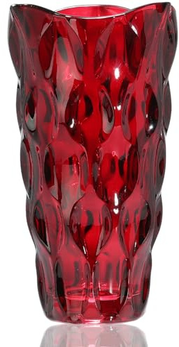 CEMABT Jarrón de flores de 24 cm, grosor de 3,4 libras, para tulipanes, regalos para mamá para cumpleaños, ideas de regalo, jarrón de cristal transparente para flores, jarrón decorativo para bodas