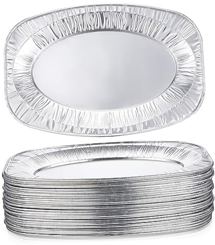 Healeved 30pièces Assiettes Aluminium Foil Plateaux De Service Pour Bbq Banquets Et Événements Vaisselle Pratique Et