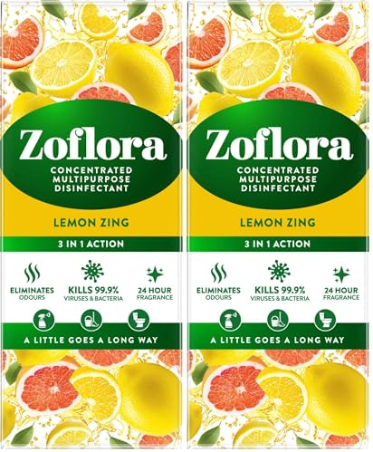 Zoflora Lemon Zing Concentrate, 500ml (Pack of 2)