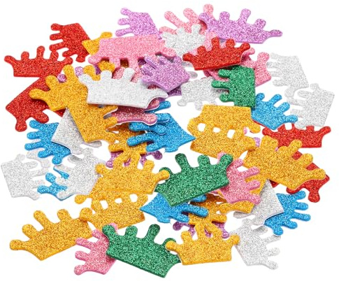 PATIKIL Schaumstoffaufkleber, 60 Stück selbstklebende EVA-Glitzer-Schaumstoffformen für Bastelbedarf, Scrapbooking, DIY-Dekoration, Krone