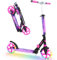 BELEEV V8 Big Wheel Scooter mit LED Leuchtenden Lenksäule &Deck, Höhenverstellbar, ABEC-9, 200mm Räder, Federung &Tragegurt, Faltbare Cityroller Kinder ab 6 Jahre, Jugendliche & Erwachsene, Tretroller