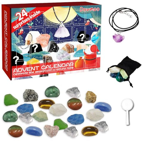 Calendario de Adviento Navideño 2025, Calendario de Adviento 2025 con Cristales para Niños, Calendario Navideño de Cuenta Atrás, Calendario de Adviento de Piedras Preciosas de 24 Días para Niños y Niñ