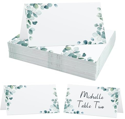40Pcs Marque Place Mariage, Porte Nom Table, Carte de Table, Cartons de Placement Blanches, Cartes de Nom Anniversaire, pour Table Réceptions Fêtes Evénements Célébrations
