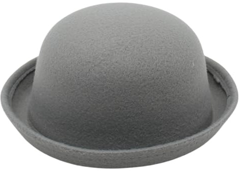 Pastoralist Chapeau de Melon en Feutre, Chapeau Haut de Gamme à Bord, Chapeau Gris de dôme Classique, Solide Chapeau Fedora pour Hommes