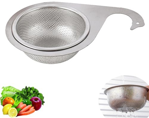 Luonaa 2025 New Stainless Steel Swan Sink Strainer Basket, Multifunctional Drain Basket, Kitchen Sink Drain Basket Swan Drain Rack, Kitchen Sink Organizer, 1 Pack