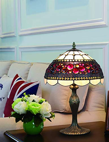 Faucet 12 inch Vintage Pastoral Stained Glass Table lamp Bedroom lamp Bedside lamp water-tap