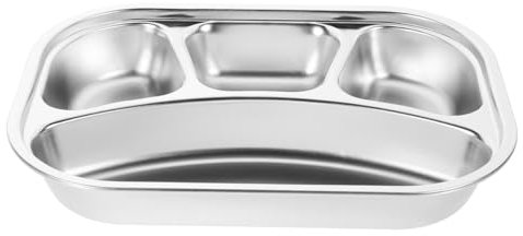 MOTHNUR Lunch Box a Scomparti in Acciaio 4 Scomparti 1300 Ml Porta Pranzo Leggero e Portatile Per Studenti, Ufficio, Mensa e Ristoranti Senza Coperchio