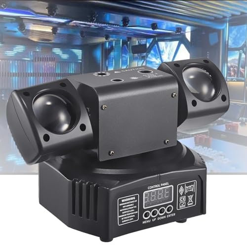 LXIXMQWT Projecteur LED À Double Tête Mobile avec Télécommande, Contrôle DMX Et Son, for Fête, Bar, Anniversaire, Mariage, Festival, Événement, Décoration