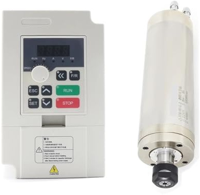 TIEOAXFT 【Waterproof】 CNC Water Cooled Spindle Motor 800W 1.5KW ER11 For Metal Woodworking Router Engraving Milling Machine(With mini VFD)