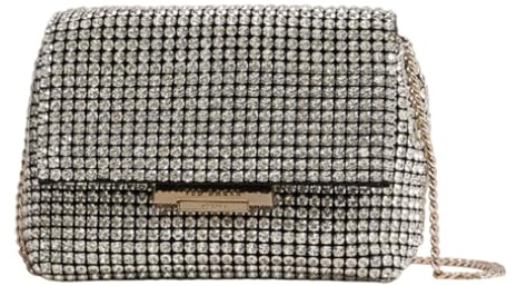 Ted Baker evening bag clutch Gliters Crystal Mini Cross Body Bag Silver silver-coloured
