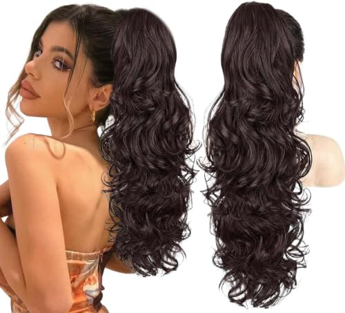 Clip In Ponytail Hair Extensions Wavy Curly Ponytail Extension 60cm | Pony Tail Extensions for Women Girls for Halloween, Concert Fashion Show Party Long Curly Wavy Ponytail Extensions for Women