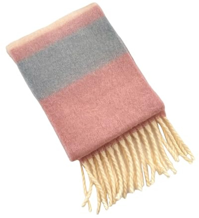 CAZSTYK Kinderschal mit bunten Regenbogen-Fransen, warm und bequem, langer Schalldämpfer, Halstuch für Jungen und Mädchen im Alter von 3 bis 12 Jahren, Jungen und Mädchen