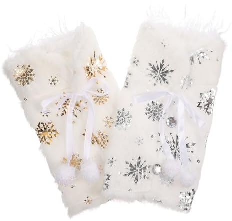 Mipcase 2stücke Wiederverwendbare Weihnachts-flaschenhüllen Mit Schneeflocken-Motiv Plüsch Flaschendeko Für Festliche Partys Und Tischdekorationen