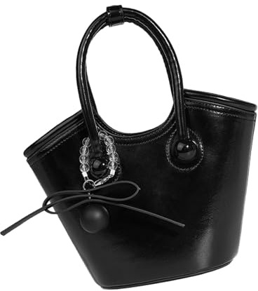 ZYMIADOU Snygg multifunktionell axelväska med hänge tillbehör crossbody handväska skolväska för studenter och modeentusiaster unik korgväska, Svart