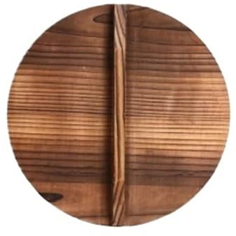 LCKKJHG wokpfanne gusseisen Unbeschichtet, allgemeiner Gebrauch for Gas- und Induktionsherde, Kochgeschirr, Pfanne, Küchenutensilien(Wood lid)