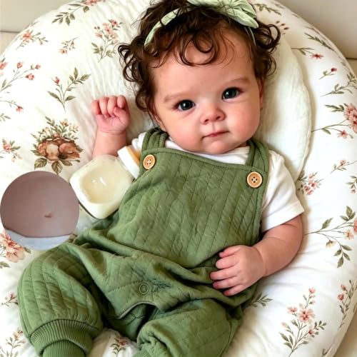 BNNPUU 19 tum 48 cm Reborn babydocka ser ut som en riktig baby blå ögon Reborn babydocka pojkar handgjorda verklighetstrogna babydockor mjuk tygkropp