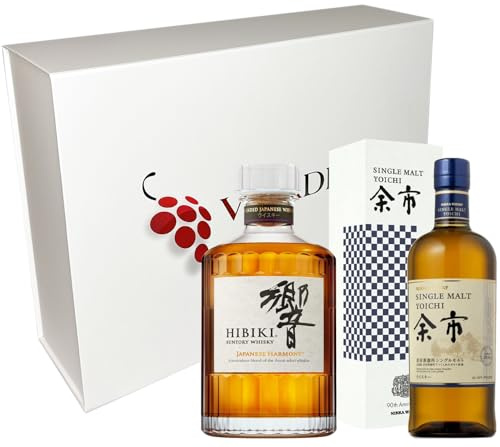 Coffret Cadeau VINADDICT whiskys japonais - Whiskys Hibiki Harmony et Nikka Yoichi. 2 x 70cl avec étuis.