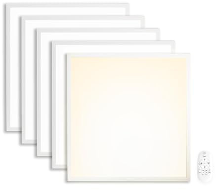 Xtend EcoLight 5x LED Panel 62x62cm dimmbar 3000K Warmweiß 40W flimmerfrei 3400lm Rasterleuchte Fernbedienung Deckenleuchte Alu Slim Netzteil PLe2.2